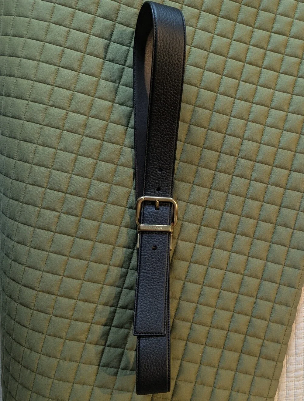 NWOT COACH Men's Classic Reversible Leather Belt with Gold Tone Buckle